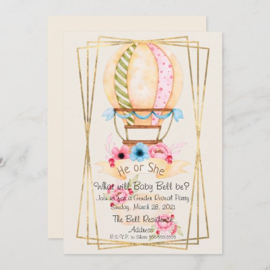 Er oder sie zeigen Party Einladung über Geschlecht (Vorne/Hinten)