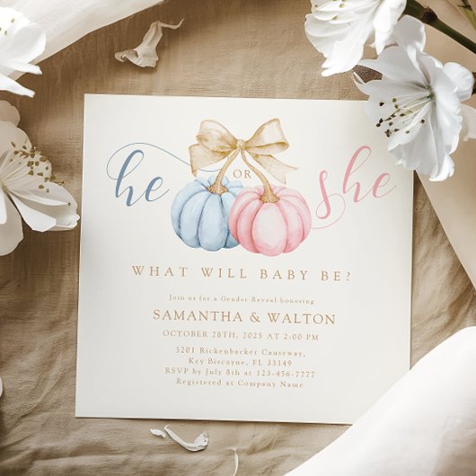 Er oder sie zeigen Party Einladung über Geschlecht