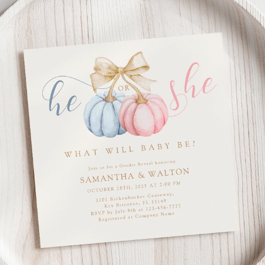 Er oder sie zeigen Party Einladung über Geschlecht