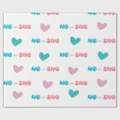 Er oder sie zeigt das Party des Blauen Rosa-Geschl Geschenkpapier (Flach)