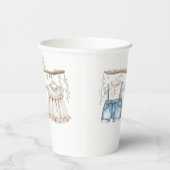 Er oder sie zeigt die Gender-Bekleidung Pappbecher (Rechts)