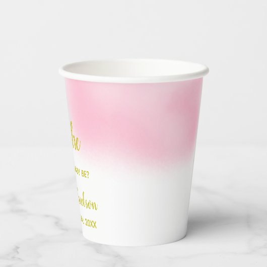 Er oder sie zeigt die Genderdarstellung Pappbecher (Rückseite)