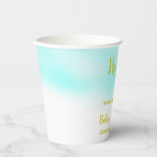 Er oder sie zeigt die Genderdarstellung Pappbecher (Vorderseite)