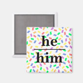 Er pastellfarbene Regenbogensprinkles pronoulin Magnet (Vorderseite/Rückseite)