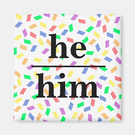 Er pastellfarbene Regenbogensprinkles pronoulin Magnet (Vorne)