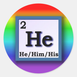 Er - Periodischer Tabellensprich auf Regenbogen Runder Aufkleber