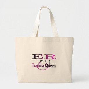 ER pflegen "Trauma-Königin-" Shirt/Geschenke Jumbo Stoffbeutel