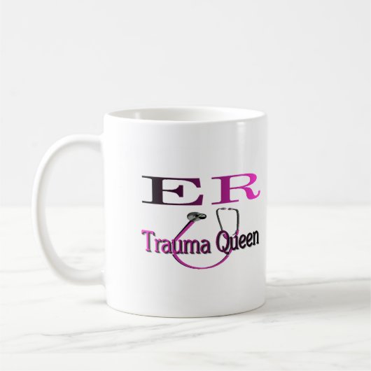 ER pflegen "Trauma-Königin-" Shirt/Geschenke Kaffeetasse (Links)