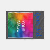 Er Photo Text Kids Boys Script Tygraphy Fleecedecke (Vorderseite (Horizontal))