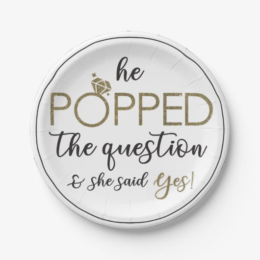 Er plapperte das Fragenpapier Pappteller (Vorderseite)