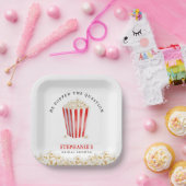 Er Poppte das Frage-Brautparty Popcorn Pappteller (Party)