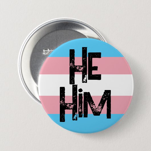 Er Pronouns Trans Button (Vorne & Hinten)