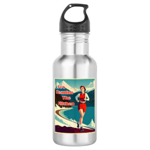 Er putzt die Küche Sassy Runner Edelstahlflasche
