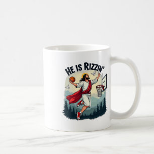 Er rätselt Ostern Jesus und spielt Basketballkorb Kaffeetasse