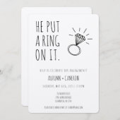 Er rief die Verlobung an. Einladung (Vorne/Hinten)