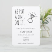 Er rief die Verlobung an. Einladung (Stehend Vorderseite)