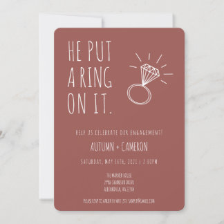 Er rief die Verlobung an. Einladung