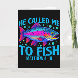 Er rief mich zum Fischen Matthäus 4_19 Glaube Chri Karte