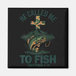 Er rief zum Angeln camo Bassangeln christlich Magnet