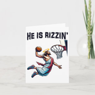 Er rizziert Jesus Basketball Ostern für Kinder Män Karte