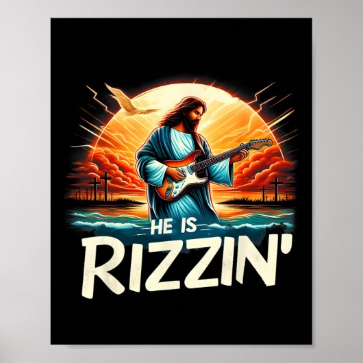 Er rizziert Ostern Christlich Jesus Vintag Jesus Poster (Vorne)