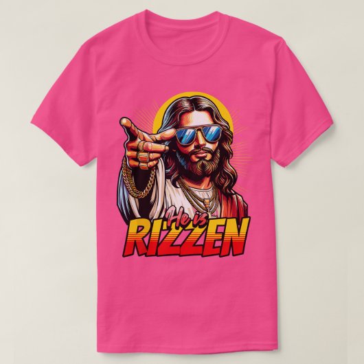 Er rizzin Jesus Cool Ostern T-Shirt (Design vorne)