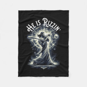 Er rizzin Jesus spielen Baseball Fun Sport Riz Fleecedecke