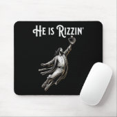 Er rizzin Jesus spielen Baseball Fun Sport Riz Mousepad (Mit Mouse)