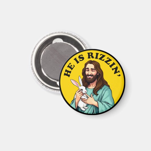 Er ruiniert den lustigen Jesus Christlich Ostertag Magnet (Vorderseite/Rückseite)