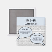 Er sagte: "Binary Code Save the Date Magnet" Magnet (Vorderseite/Rückseite)