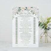 Er sagte, er sagte Niedliches Hochzeitsspiel druck (Stehend Vorderseite)