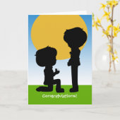 Er sagte ja Glückwunsch Verlobung Gay Themed Karte (Gelbe Blume)