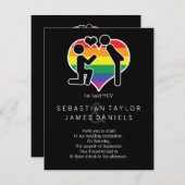 Er sagte ja Herrn und Herrn Vorschlag Gay Wedding Einladung (Vorne/Hinten)