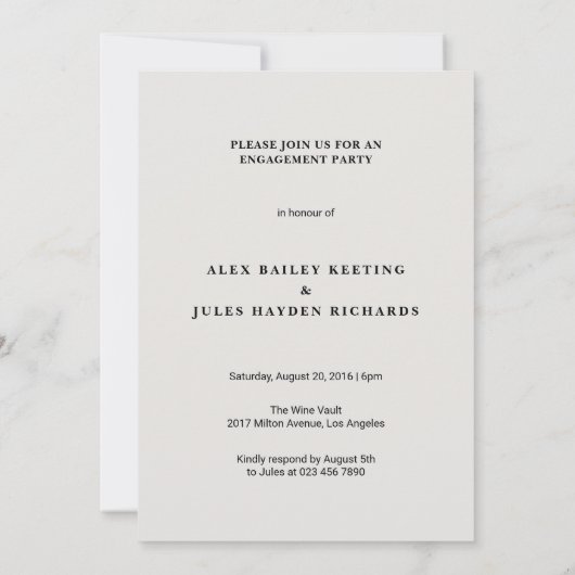 Er sagte Ja Word Text Engagement Partei Einladung (Rückseite)