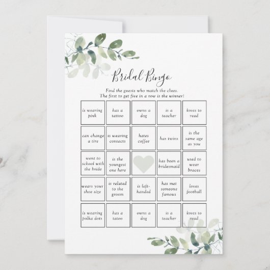 Er sagte, sie habe Brautparty-Spiele gesagt Einladung (Rückseite)