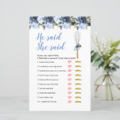 Er sagte, sie habe Games Card (Stehend Vorderseite)