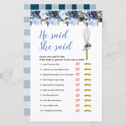 Er sagte, sie habe Games Card (Vorne/Hinten)