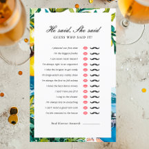 Er sagte, sie sagte, Amalfi Brautparty Game