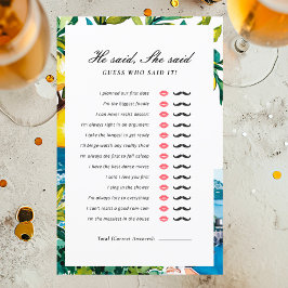 Er sagte, sie sagte, Amalfi Brautparty Game