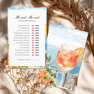 Er sagte, sie sagte, Aperol Spritz Brautparty Game