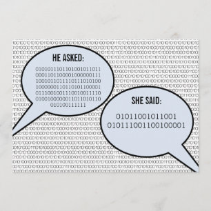 Er sagte, sie sagte Binärkode Save the Date