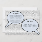 Er sagte, sie sagte Binärkode Save the Date (Vorderseite)