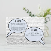 Er sagte, sie sagte Binärkode Save the Date (Stehend Vorderseite)