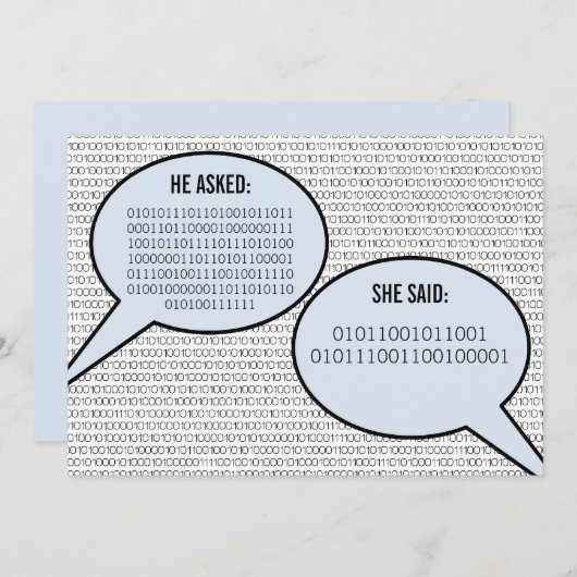 Er sagte, sie sagte Binärkode Save the Date (Vorne/Hinten)