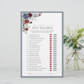 Er sagte, sie sagte Blue Burgundy Brautparty Game (Stehend Vorderseite)