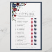 Er sagte, sie sagte Blue Burgundy Brautparty Game (Vorderseite)