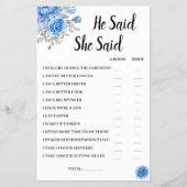 Er sagte, sie sagte BlueFlower Bridal DuwerGame Ca Flyer (Vorne)