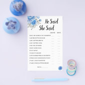 Er sagte, sie sagte BlueFlower Bridal DuwerGame Ca Flyer (Einzeln)