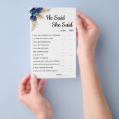 Er sagte, sie sagte BlueFlower Bridal DuwerGame Ca Flyer (Handgriff)