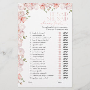 Er sagte, sie sagte, "Blush Pink Brautparty"